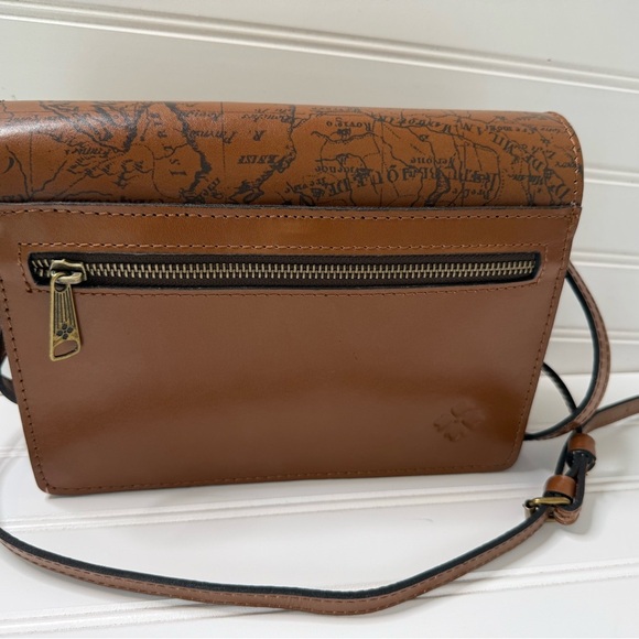 Patricia Nash Crossbody Bag Riot Rust Signature Map Collection Leather NEW 1180 - Picture 3 of 5
